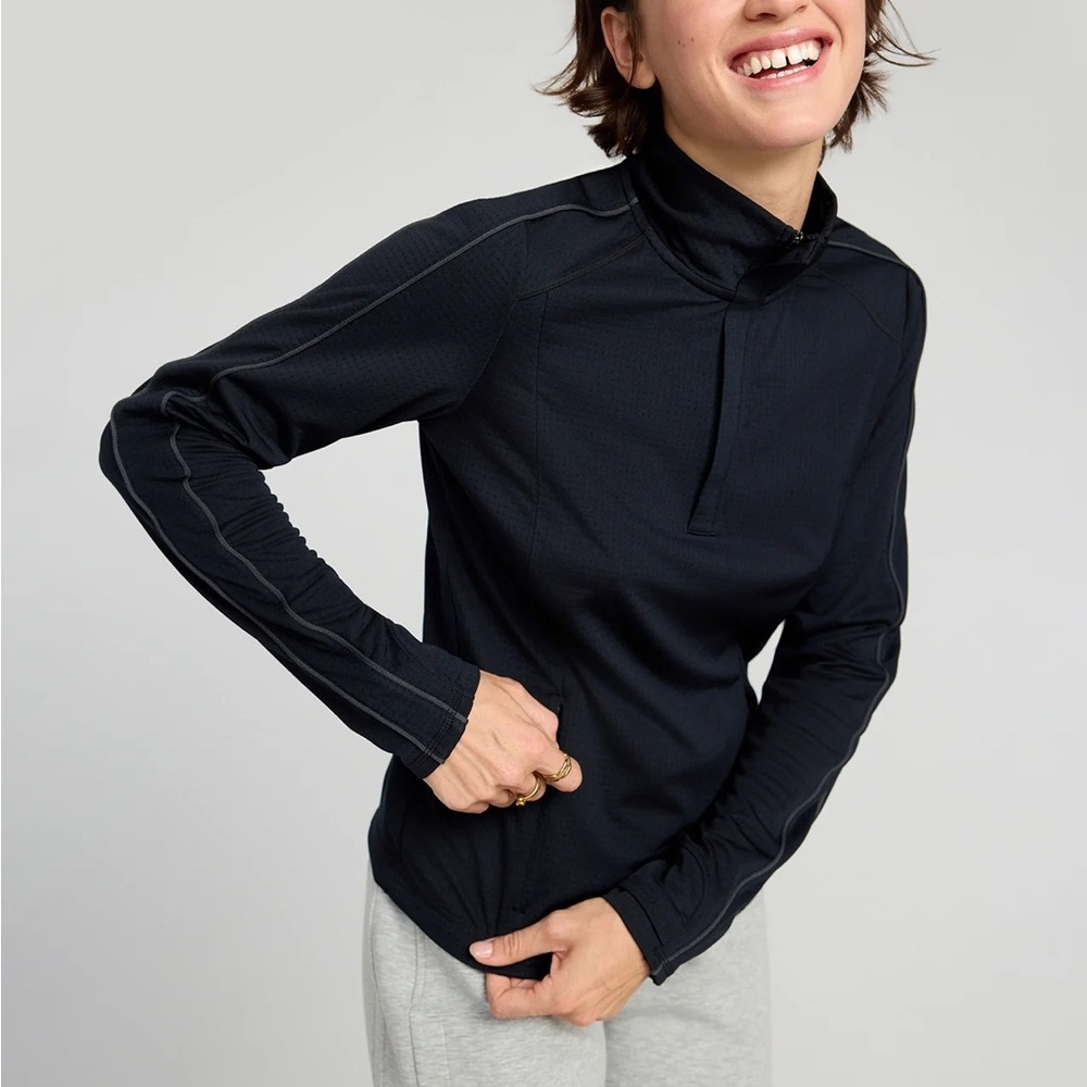 Mondetta Black Lightweight Quarter-Zip Jacket